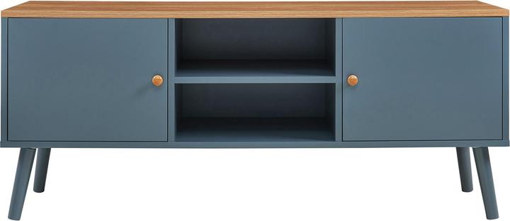 Image du produit En.Casa Fernsehschrank Reyljand mit 2 Türen 120x35x50 cm Grau/Eicheoptik (120 x 35 x 50 cm)