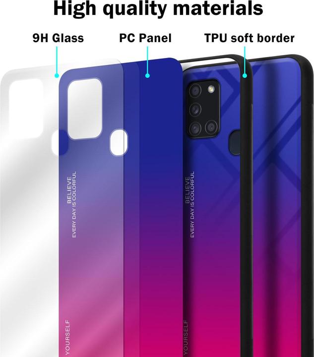 Produktbild Cadorabo TPU 2 Farben Glas Cover (Samsung Galaxy A21s)