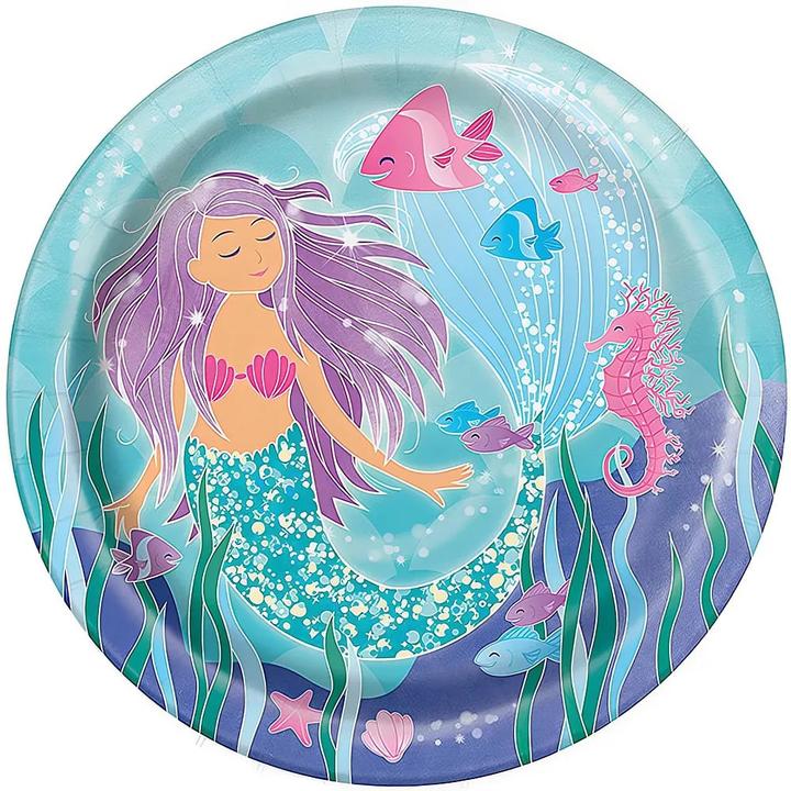 Actual product image Unique Mermaid cardboard plate (8x)