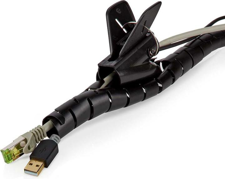 Produktbild Nedis Kabelmanagement Hülse 2.00 m 1 Stück max. Kabeldicke: 16 mm PE Schwarz (Kabeldurchlass, 200 cm)