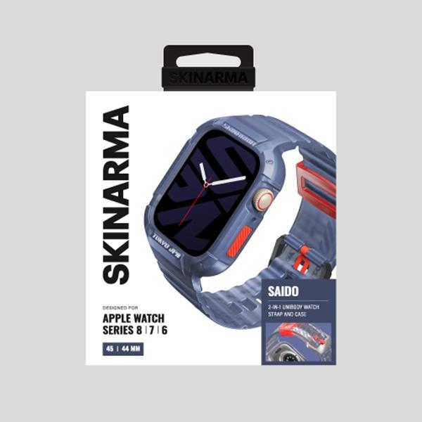 Produktbild Skinarma Band+Case Saido 2in1 Apple Watch 45/44mm dark blue (Edelstahl, Kunststoff, Silikon)