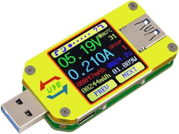 Produktbild PowerGuard UM34C USB Multimeter mit Bluetooth für USB-C & USB-A (Hand-Multimeter)