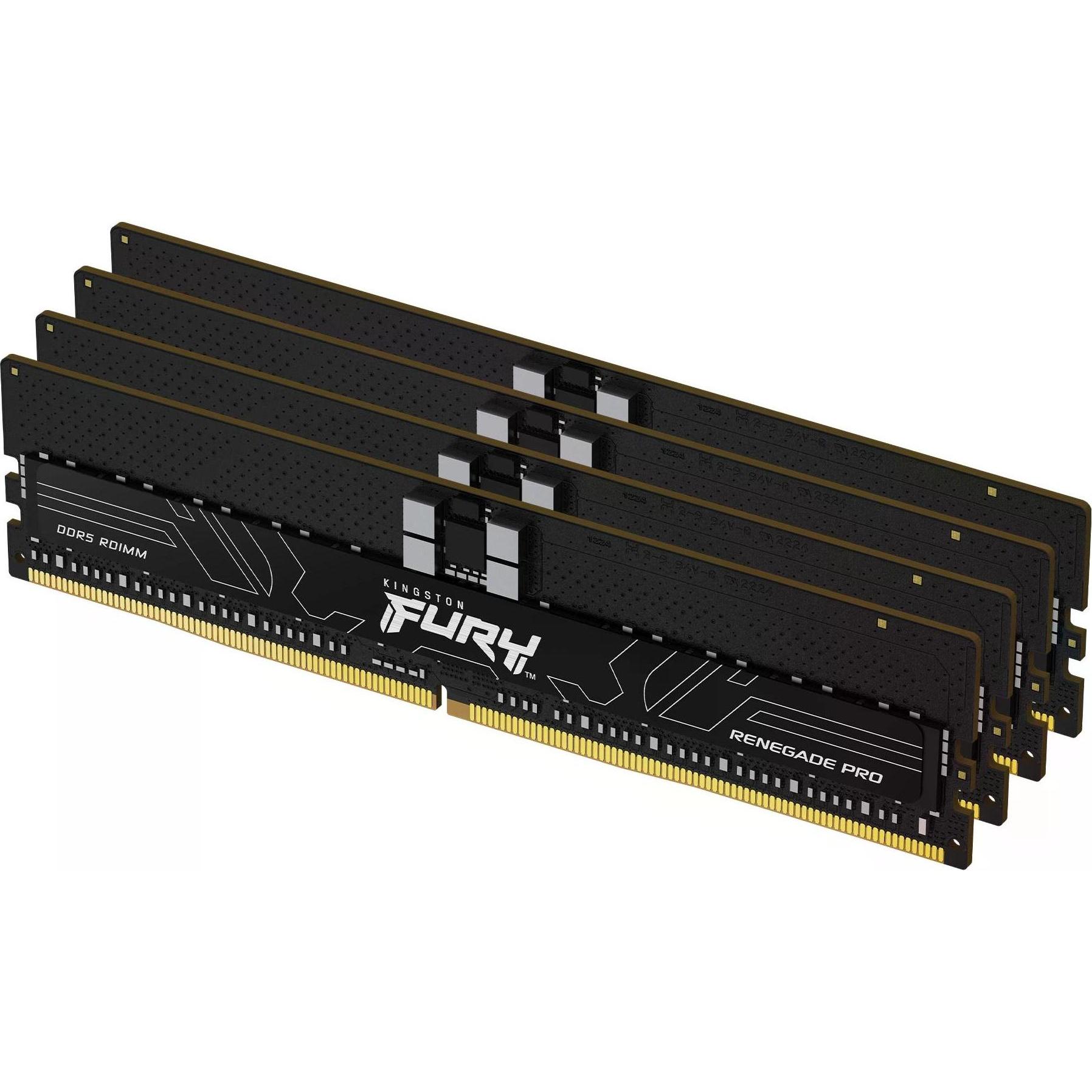 Kingston 64GB 6400MT/s DDR5 ECC Reg CL32 DIMM Kit of 4 FURY Renegade Pro XMP (4 x 16GB, 6400 MHz, DDR5-RAM, DIMM), RAM, ...