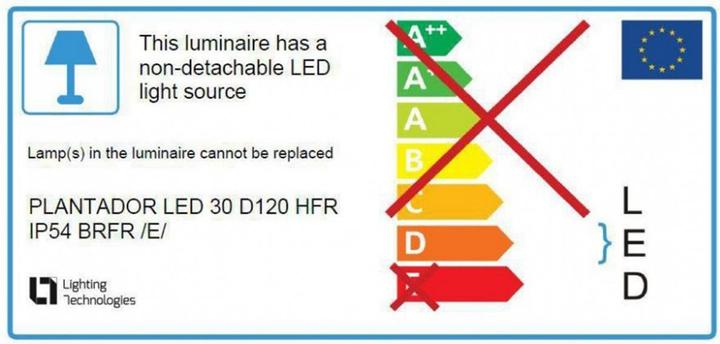 Etichetta energetica Lighting Technologies Plantador (470 lm, G53)