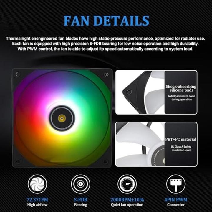 Immagine prodotto Thermalright Frozen Notte 360 ARGB - Nero - Raffreddamento ad acqua della CPU - Max 28 dBA