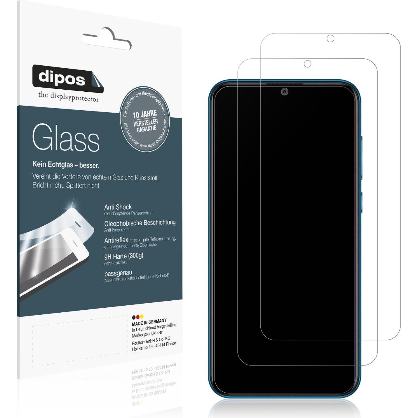 Dipos Displayschutz Anti-Shock (2 Stück, Coolpad Cool 5), Smartphone Schutzfolie, Transparent