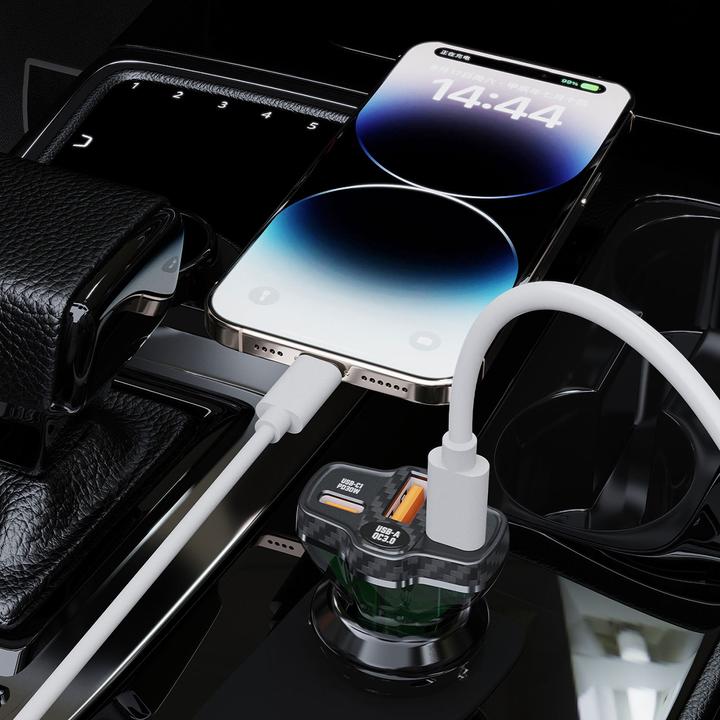 Immagine prodotto Dudao R78 78W Caricatore da auto USB-C PD / 2xUSB-A QC - Nero