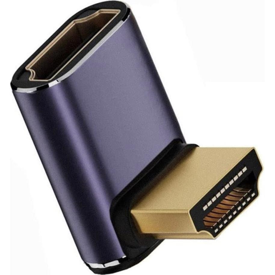 PowerGuard HDMI auf HDMI 2.1 8K 90-Grad Winkel Up Low Profile Adapter (HDMI), Data + Video Adapter, Grau