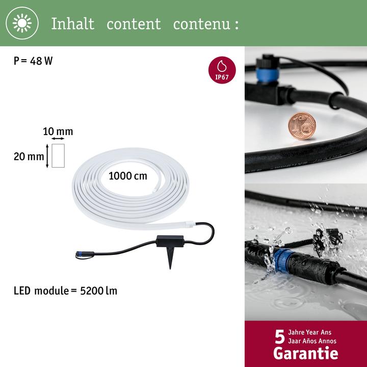 Actual product image Paulmann Outdoor Plug & Shine Stripe Neon (RGBW, 1000 cm, Outdoor)