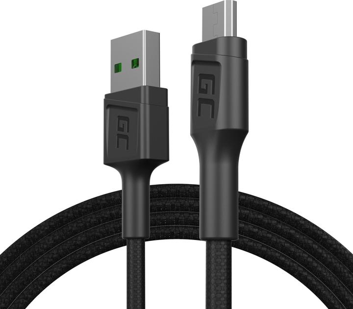 Produktbild GreenCell KABGC20 USB Kabel 1,2 m USB 2.0 USB A Micro-USB B Schwarz (1.20 m, USB 2.0)