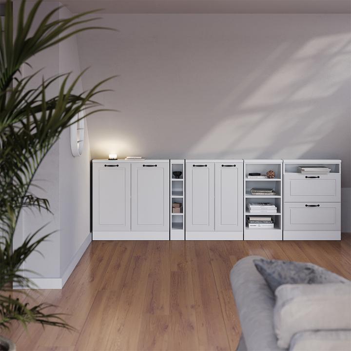 Produktbild Vicco Dachschrägenschrank Rion, Weiss/Weiss Landhaus, 2er Set (120 x 46 x 81.60 cm)