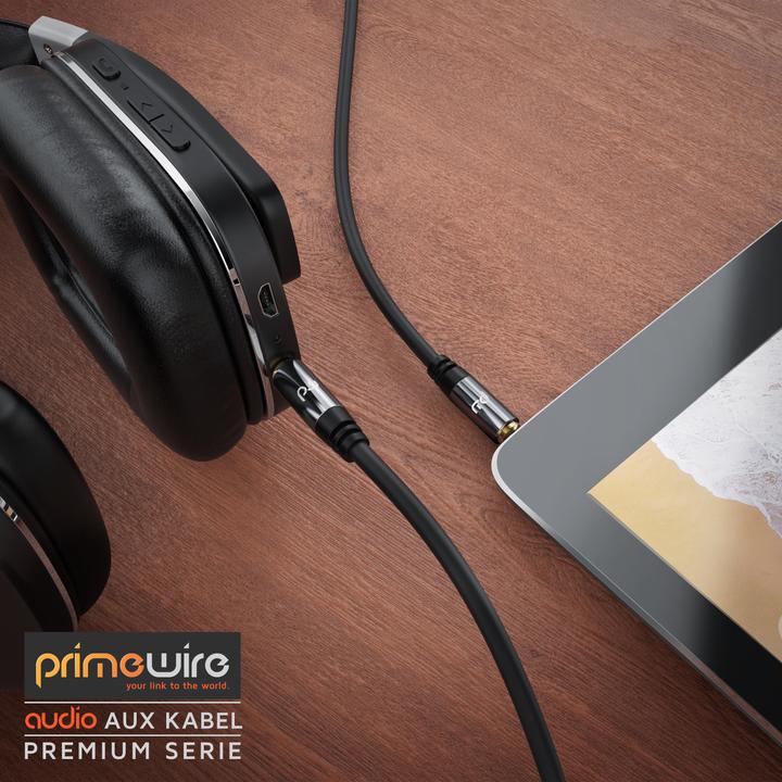 Produktbild Primewire AUX zu 3,5mm Klinke Audio Kabel, HiFi Klinkenkabel für Audiogeräte Premium Series (7.50 m, 3.5mm Klinke (AUX))