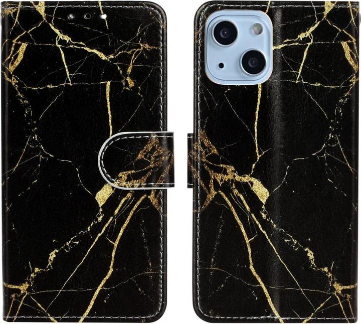 Produktbild Ueli Express iPhone 13 Mini Buch Etui Tasche mit Kartenfach Marmor Schwarz (Apple iPhone 13 mini)