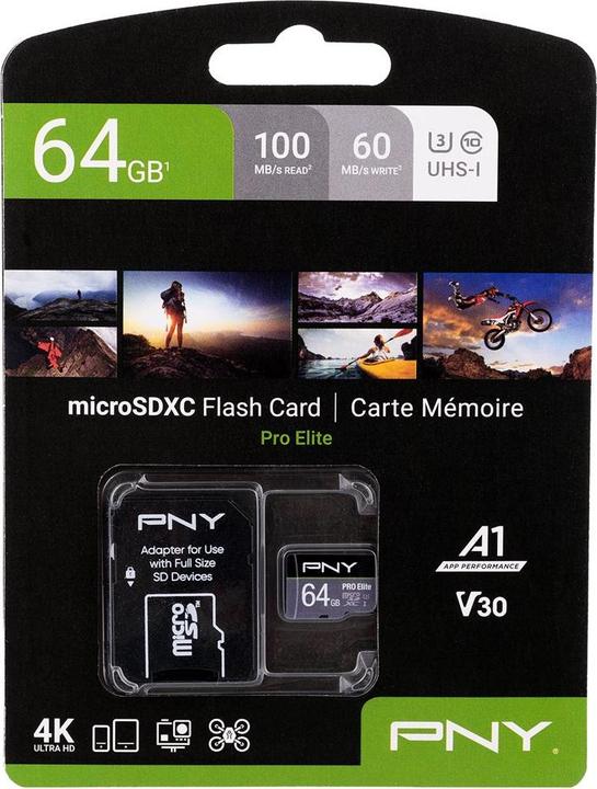 Produktbild PNY Pro Elite (64 GB, microSDXC, U3, UHS-I)