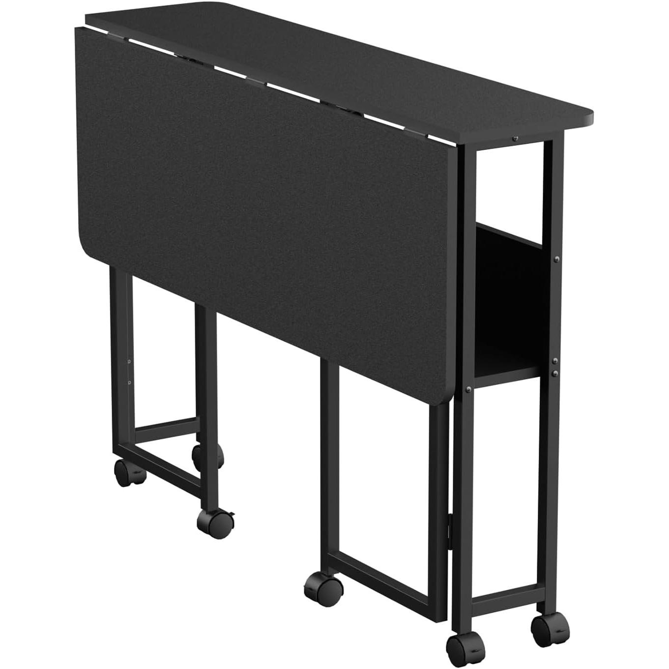 Maclean, Scrivania, SKŁADANE BIURKO STOLIK CZARNE MOBILNE BLAT 100X58CM MAX. 50KG MC-126 B (100 x 58 x 75 cm)