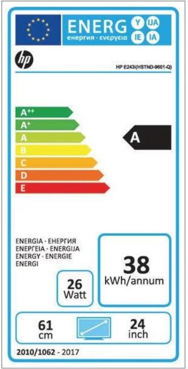 Energie-Label Auctionline.ch HP EliteDisplay E243i (24", 1920 x 1200 Pixel)