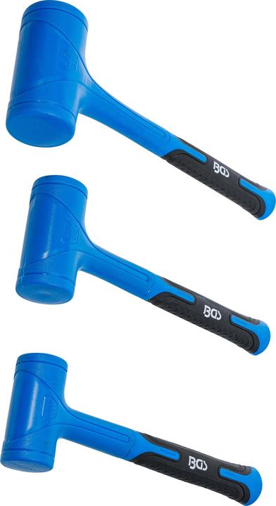 BGS Soft-face mallet set | non-rebound | Ø 47 / 55 / 65 mm | 450 / 765 / 1275 g | 3 pcs. (3030 g)