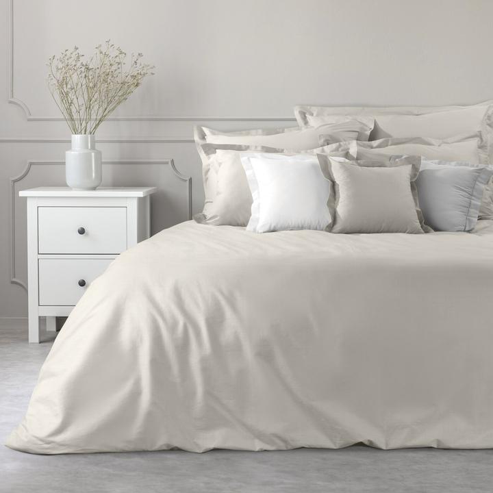 Image du produit Eurofirany NOVA COLOR POS / NOVAC / BE / PO Housse de couette en coton avec satin, 220X200 cm, couleur : beige (Housse de couette, 220 x 200 cm)