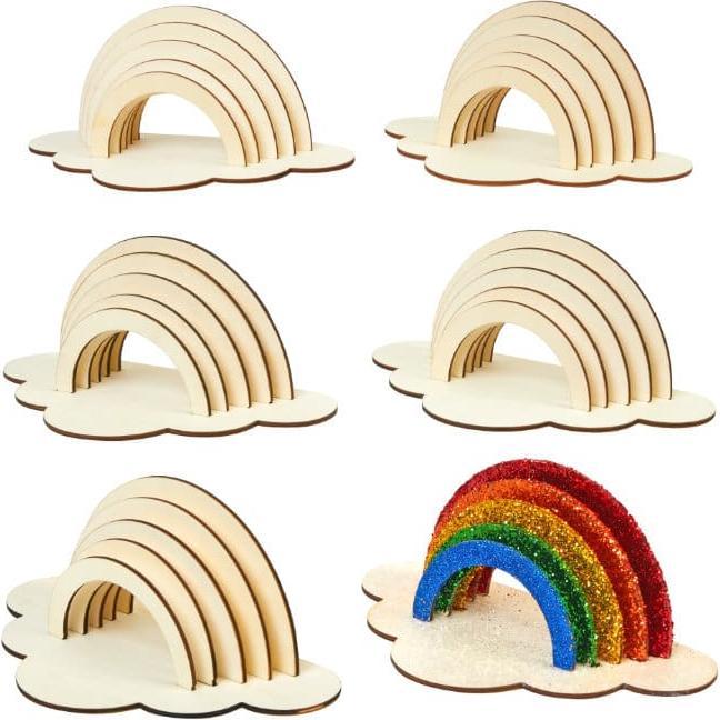 Actual product image Colorations Colouring - Craft and decorate your own wooden rainbow, set