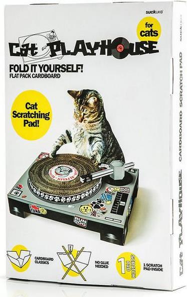 Actual product image Suck UK Cat Scratching Post Record Player (10 cm, Multi color)
