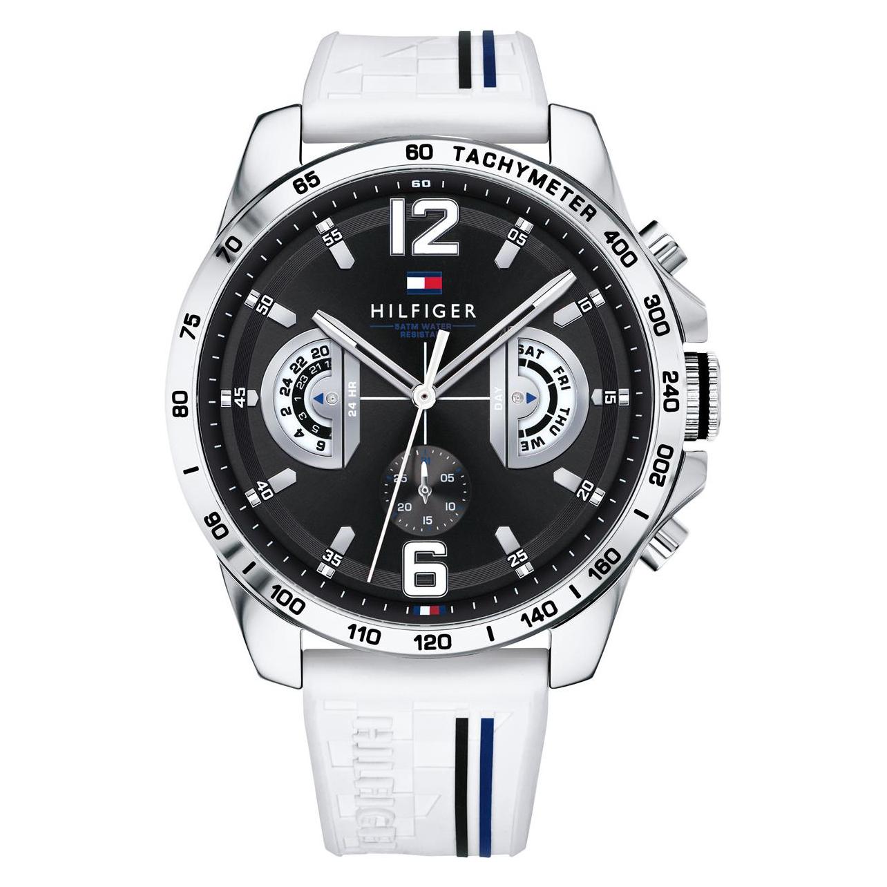 Tommy Hilfiger, Horloge, Decker, Wit, (Analoog Horloge, 46 mm)