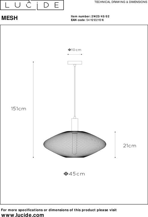 Actual product image Lucide Mesh (E27)