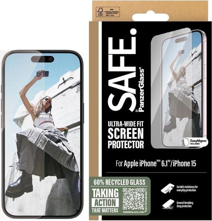 Produktbild PanzerGlass SAFE. (1 Stück, Apple iPhone 15, Apple iPhone 16)