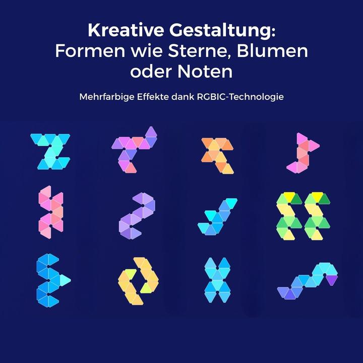 Produktbild Hermex 15er Set LED RGBIC Dreieck-Lichtpaneele Leuchtplatten Wandleuchte