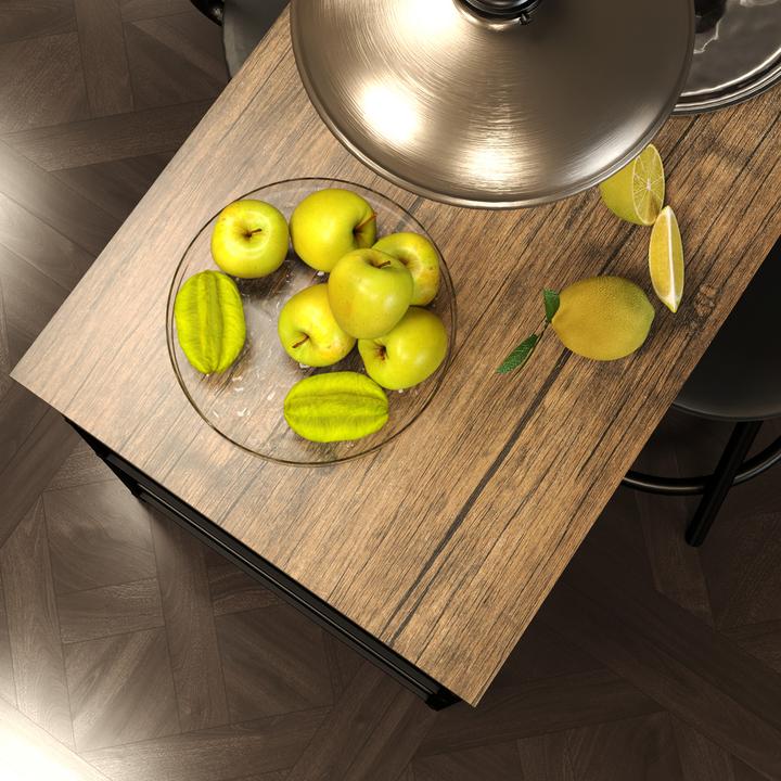 Produktbild Homcom Bartisch Set Stahl, MDF Eiche (90 x 50 x 90.50 cm)