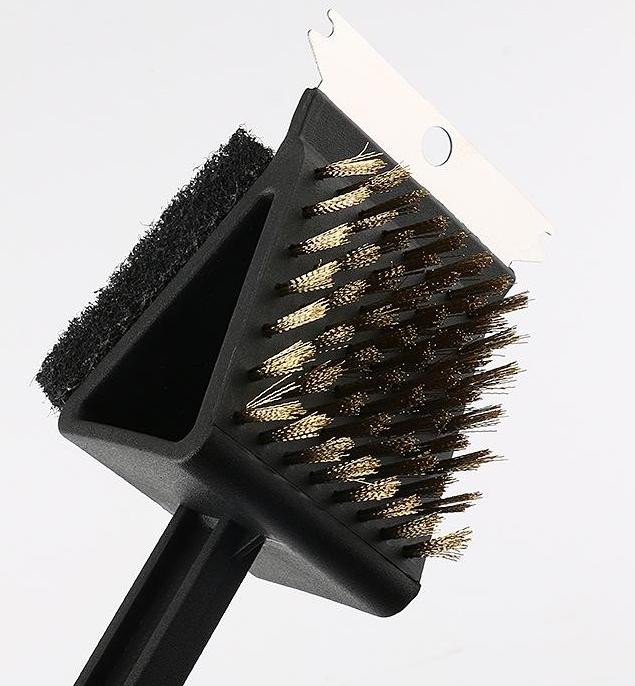 Produktbild PhoneLook BBQ Grillbürste Barbecue Stahlwatte, Stahlbürste und Schaber für dreifache Einsatzmöglichkeit (36 cm)