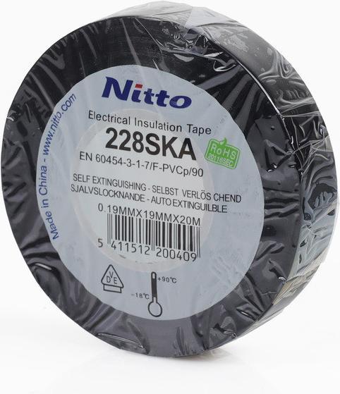 Immagine prodotto Nitto Nastro isolante elettrico 228 SKA, 19 mm x 20 m, nero (19 mm)