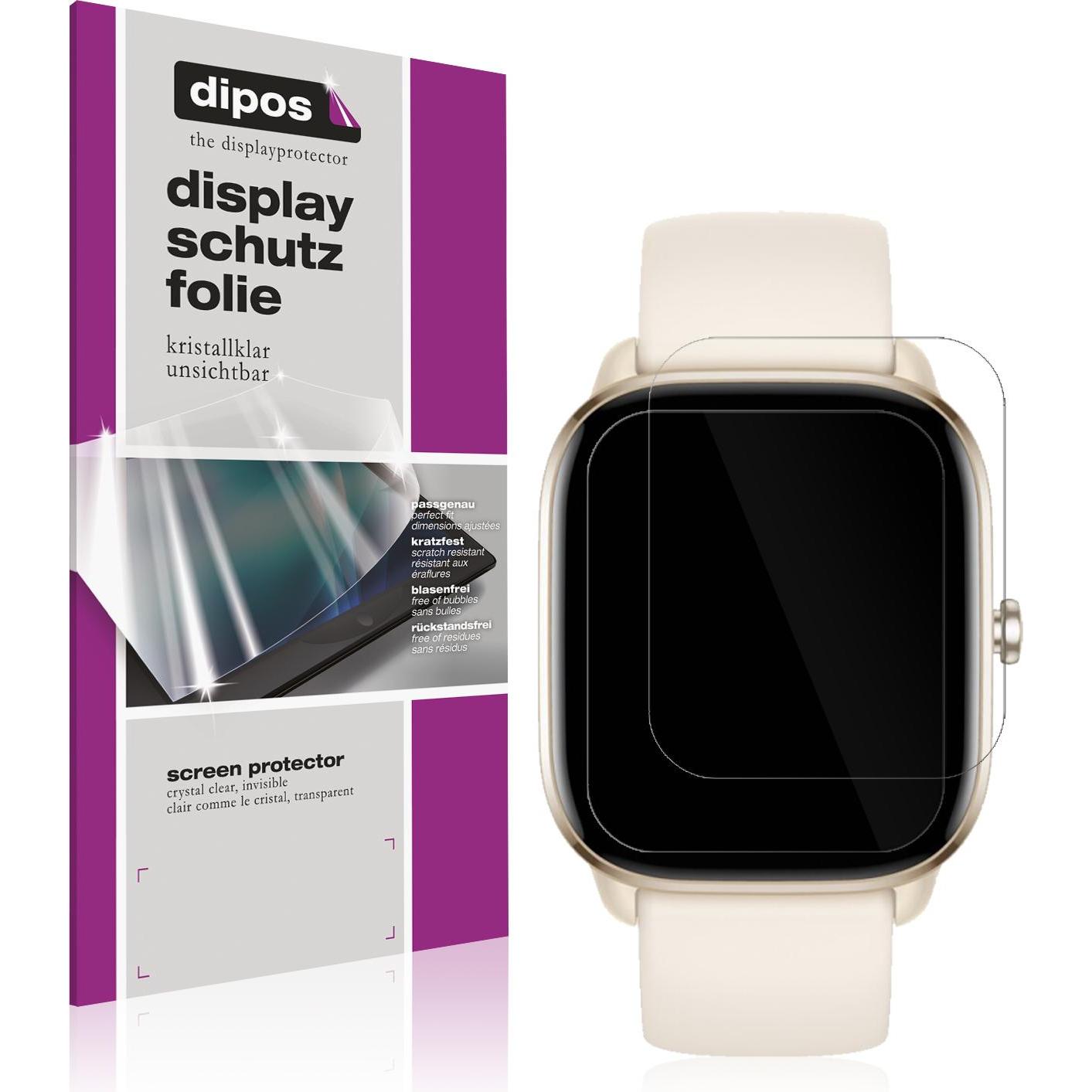 Dipos Displayschutzfolie Crystalclear, Smartwatch Schutzfolie, Transparent