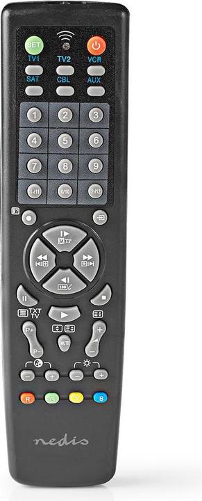 Produktbild Nedis Universal-Fernbedienung Vorprogrammiert 10 Geräte Speichertasten/TV Guide-Taste Infrarot Schwa (Universal Fernbedienung, Infrarot)