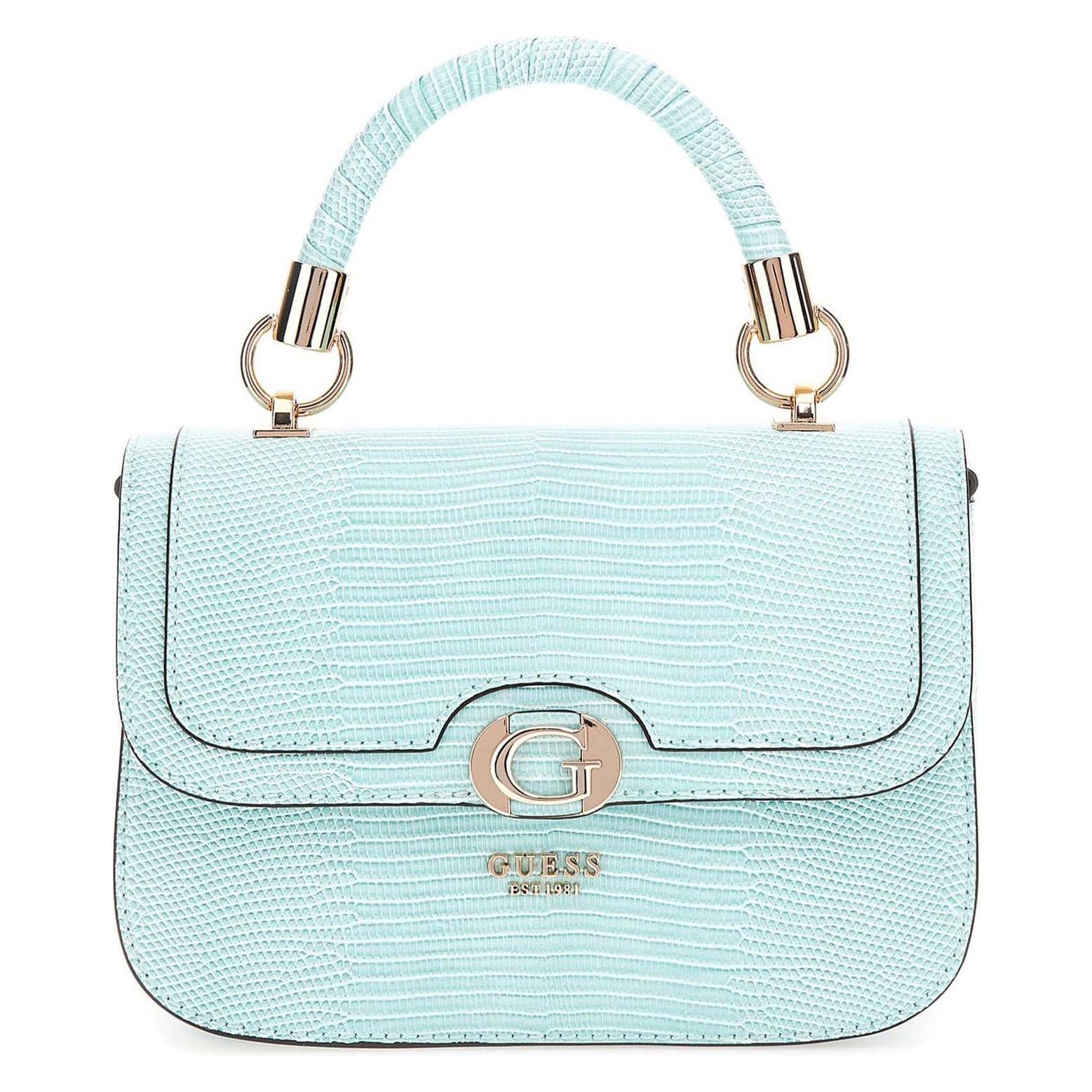 Guess, Damen, Handtasche, Orlina Top Handle Flap Bag, Türkis