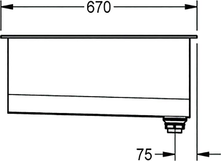 Produktbild Franke KWC Ausgussbecken Einlegemontage BS324N Ablauf rechts, Edelstahl (520 mm, 670 mm)