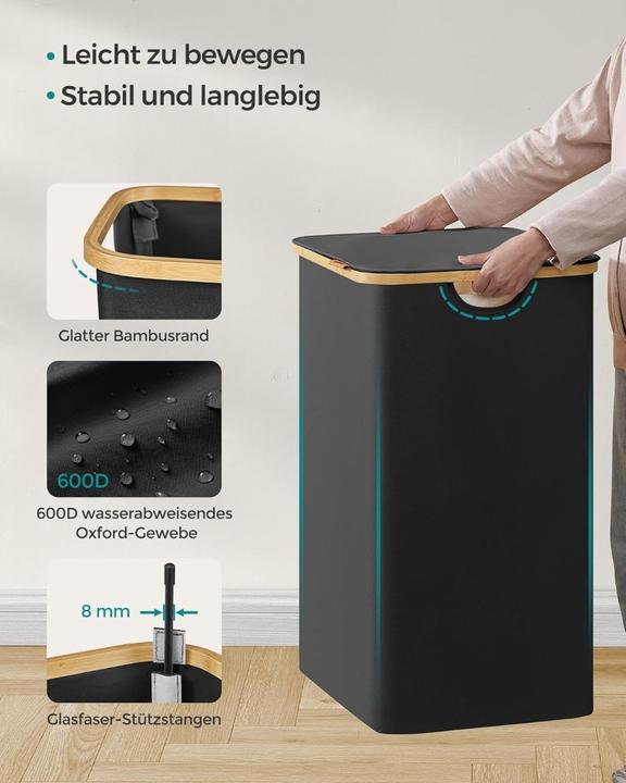 Produktbild Songmics Wäschekorb 2 Fächer (130 l)