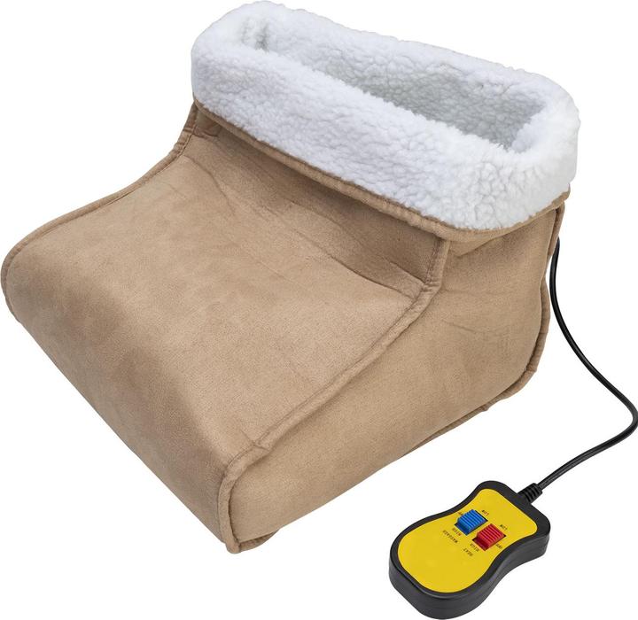 Actual product image Casativo 2in1 foot warmer with vibration massage and remote control, soft teddy lining