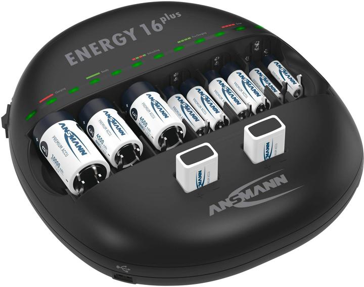 Produktbild Ansmann Energy 16 Plus (1 Stk., AA / LR6 / LR06 / Mignon / R6 / R14505, AAA / LR03 / Micro / R03 / AM4 / MN2400 / KR03, C, D, Ladegerät ohne Akku)