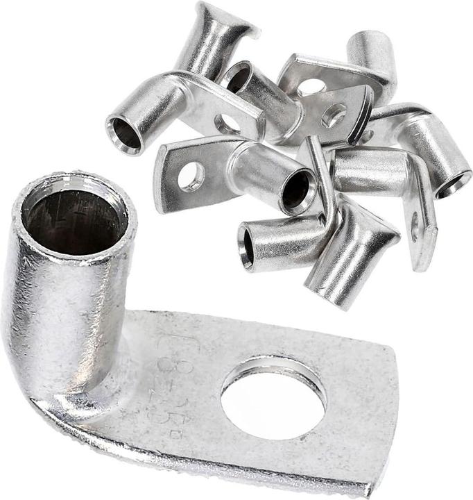 Kalitec 10 pieces KA5-L8 Commercially available tubular cable lugs angled 25mm² M8 I without viewing hole I