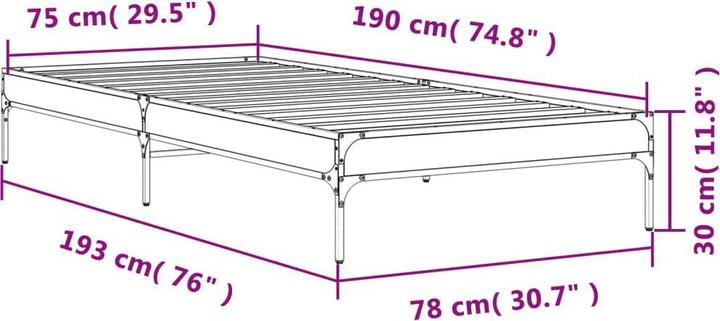 Produktbild vidaXL Bettgestell (75 x 190 cm)
