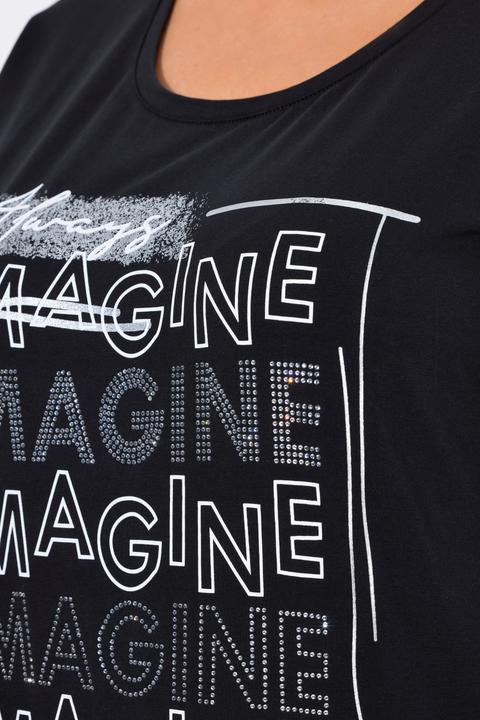 Immagine prodotto Ulla Popken Maglia con Imagine, scollo a girocollo e maniche a 3/4 (62)
