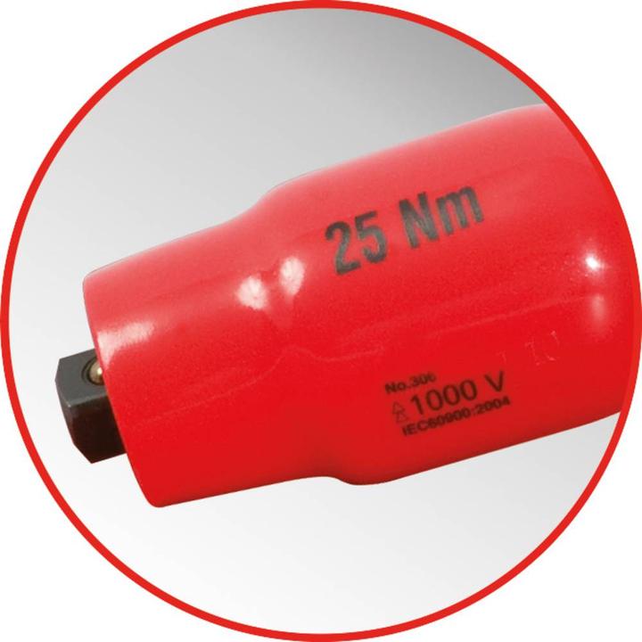 Produktbild KS Tools 3/8" Festeingestellter T-Griff-Drehmomentbegrenzer mit Schutzisolierung, 25Nm (3/8")