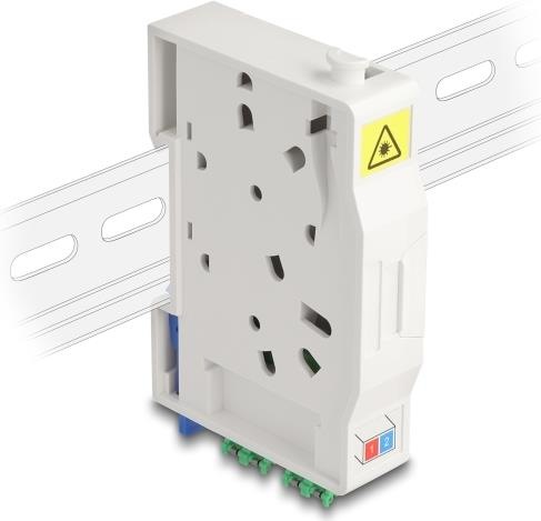 Produktbild Delock LWL Anschlussdose für Hutschiene mit Spleisshalter (Spleissbox)