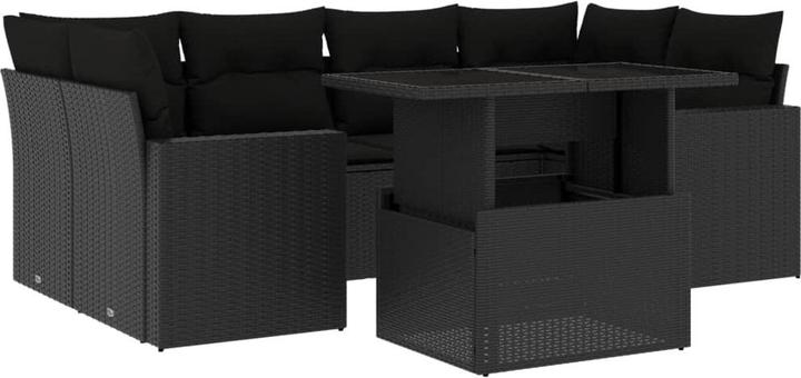 Immagine prodotto vidaXL Mobili da giardino Set di divani Set da salotto 7 pezzi in polirattan nero