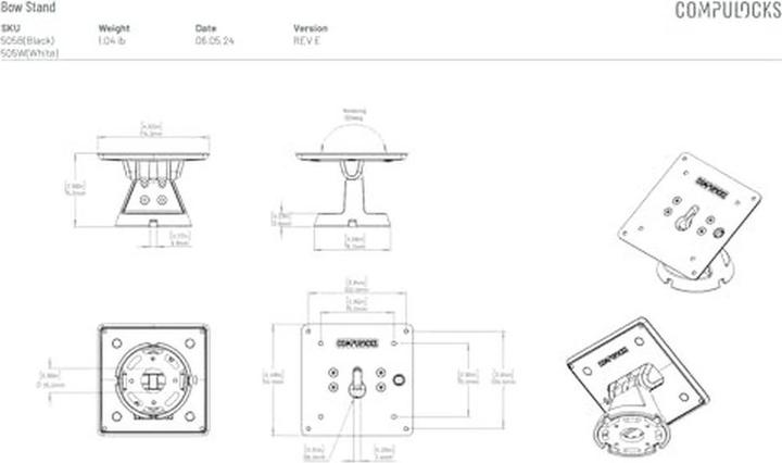 Actual product image Compulocks VESA Tilting Wall Mount - White, Screws, 68.6 cm (27"), 75 x 75 mm, 100 x 100 mm, Wh