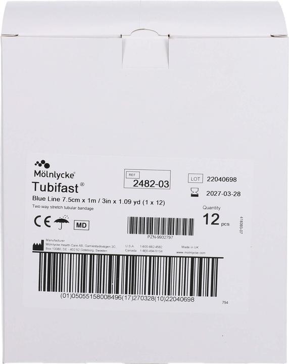 Produktbild Mölnlycke TUBIFAST 2W 7.5CMX1M BLAU