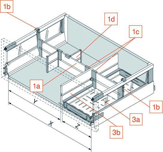 Produktbild Blum Zwischenwand ORGA-LINE