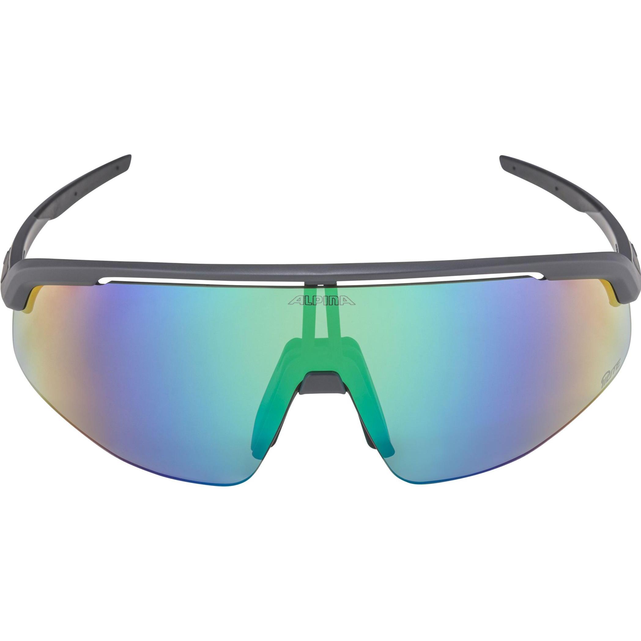 Thumbnail - ALPINA SPORTS, Unisex, Sportbrille, Turbo Pro Q-Lite (Midnight-grey matt, Green), Grau