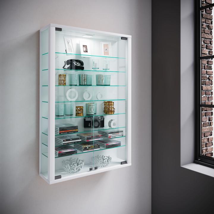 Produktbild VCM Sammel Wandvitrine Holz Glas Vitrosa Mini (59 x 18 x 90 cm)