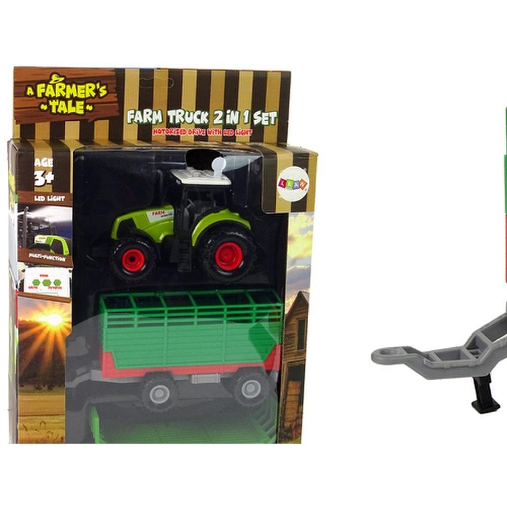 Lean Toys Verde Trattore Con Rimorchio Macchina Agricola